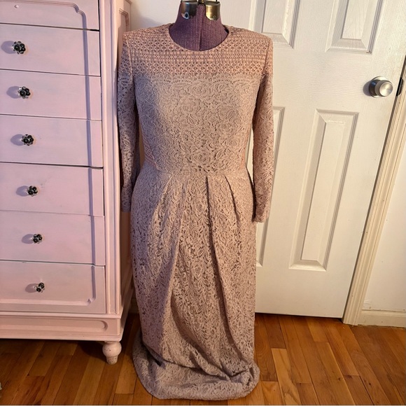 Burberry Lace Long Sleeve Gown in Rose Blush 8